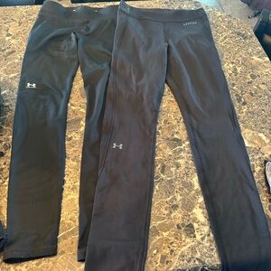 2 Girls small Under Armour black leggings